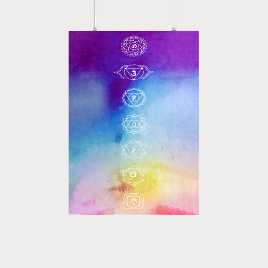 Colourful Chakras | Yoga Meditation Inspiration Poster