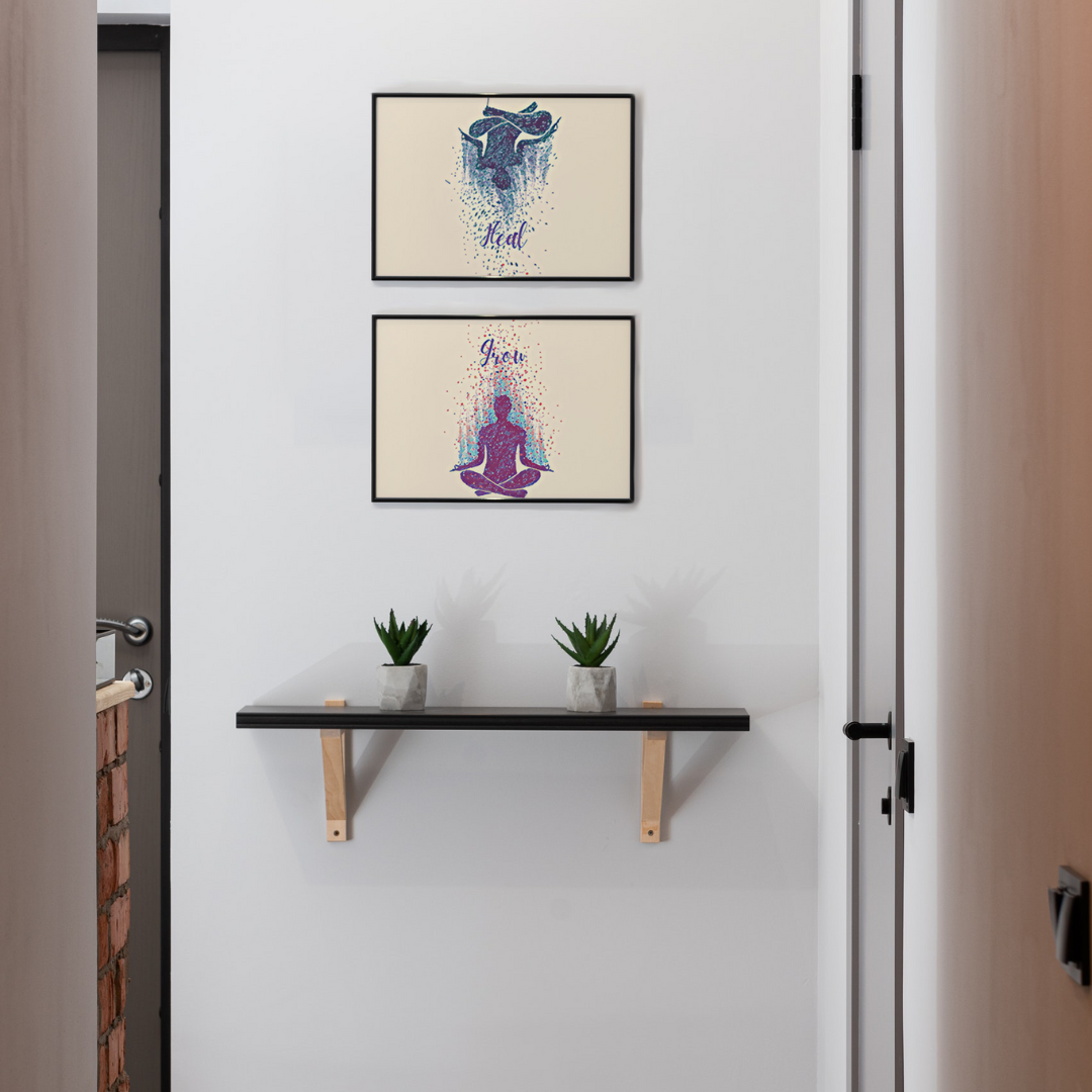 HEAL GROW | Yoga Meditation Inspiration Poster