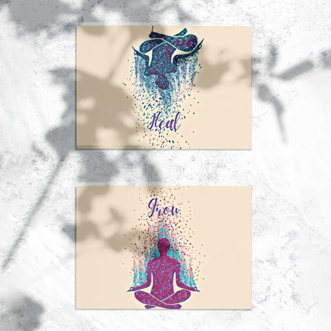 HEAL GROW | Yoga Meditation Inspiration Poster